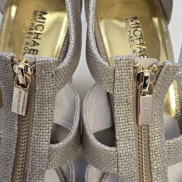 NWOT Michael Kors Damita Espadrille Wedge Platform Open Toe Shoes Size 10 - Picture 4 of 13